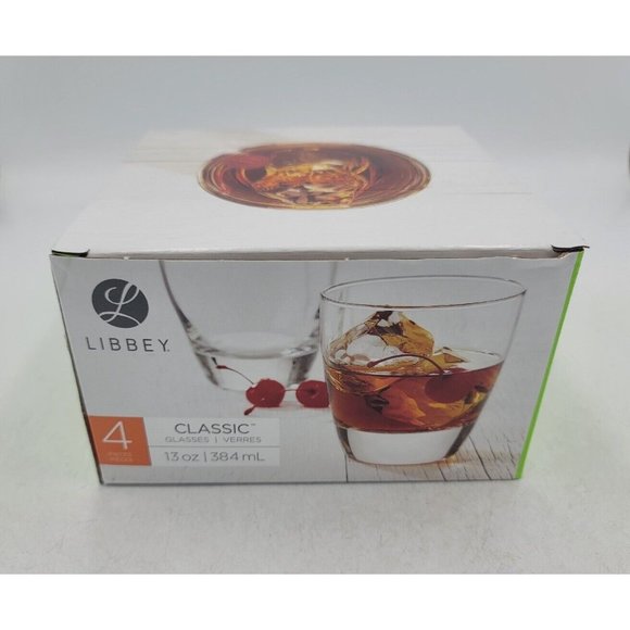 Libbey Glass Classic Set Of 4 13 Oz Drinks Cheers New A13 - Picture 1 of 9